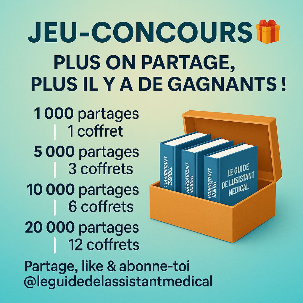 jeux concours , le guide de l’Assistant médical, via les réseaux !